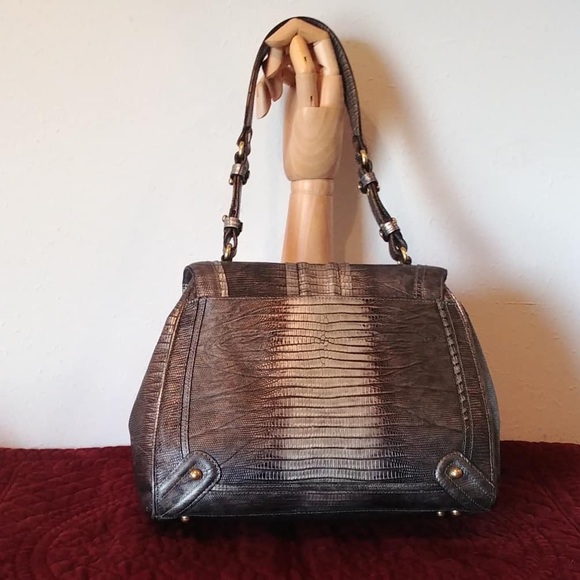 RARE Vintage Brahmin Pewter Leather Discontinued - Picture 8 of 10